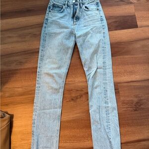 Agolde Light Wash High-Rise Straight Jeans